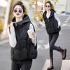 Осень и зима новый темпераментный хлопковый жилет с капюшоном женский холодный и теплый короткий жилет хлопковый жилет приталенная куртка