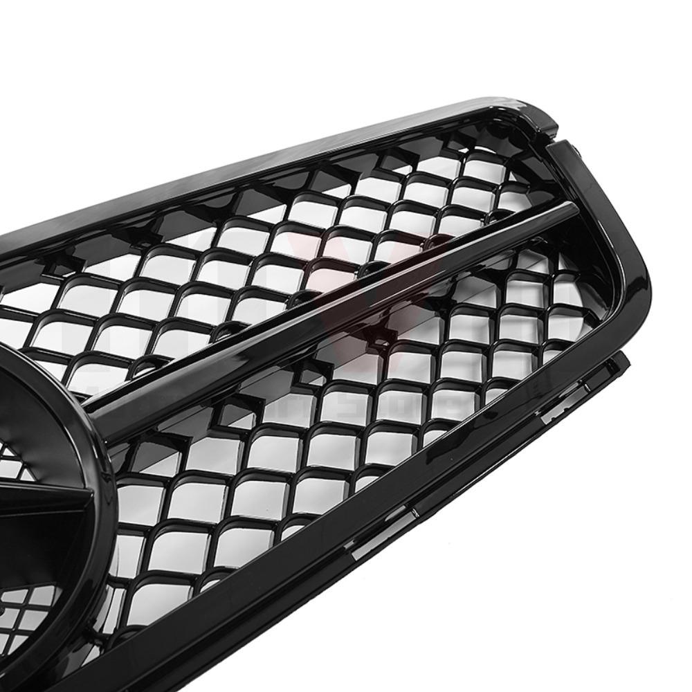 CRI1Glossy Black AMG Style Bumper Grille Grill With OE Style Emblem Logo For Mercedes Benz C-Class W204 2008-14 C180 C200 C250 C350