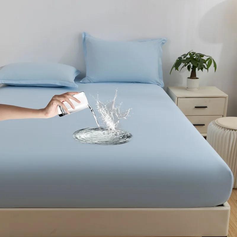 1PC Waterproof Fitted Sheet Soft Comfortable Breathable Bedding 360 Degree Full Surround Mattress Cover for Single Double Bed