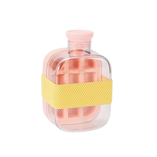 Curling Ice Cube Mold with One-Touch Release Flexible Ice Tray Portable Leak-Proof Water Bottle for Gym Travel Outdoor