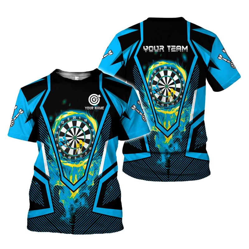 Персонализированная 3D-печатная футболка с изображением дартсмена, футболка для фанатов дартса, летние свободные топы с коротким рукавом, одежда