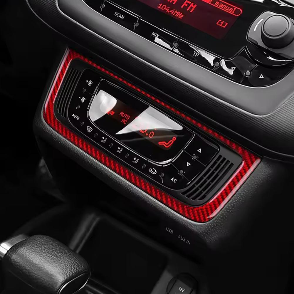 Для Seat Ibiza 6j 2009 2010 2011 2012 2013 2014 Настоящая Мягкая Наклейка из Углеродного Волокна LHD RHD Панель Рамки Центральной Консоли Автомобиля AC Отделка