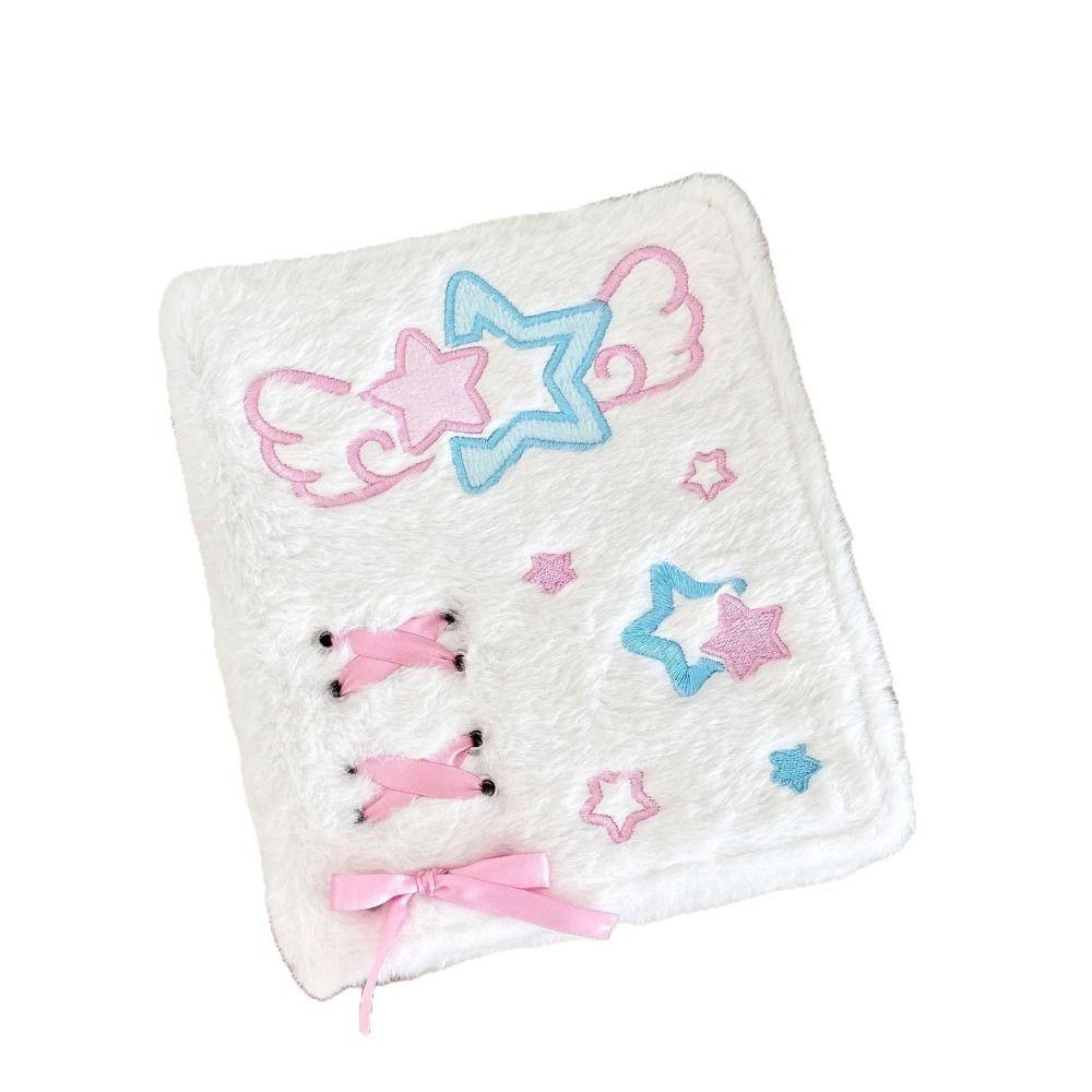 Loose-Leaf Photocard Holder Plush Angel Star Pattern Collect Book For Kpop Idol Fans