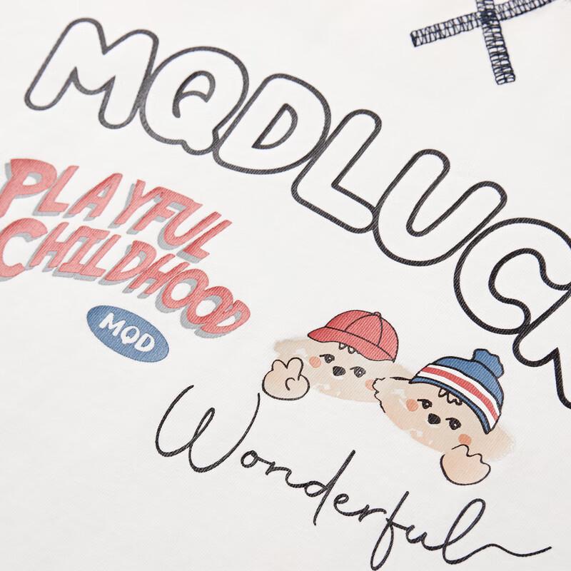 MQD Kids' Summer Academy Style Letter Print Short Sleeve T-Shirt