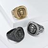 European and American Retro Personality Domineering Lion Head Titanium Steel Ring Ring for Men