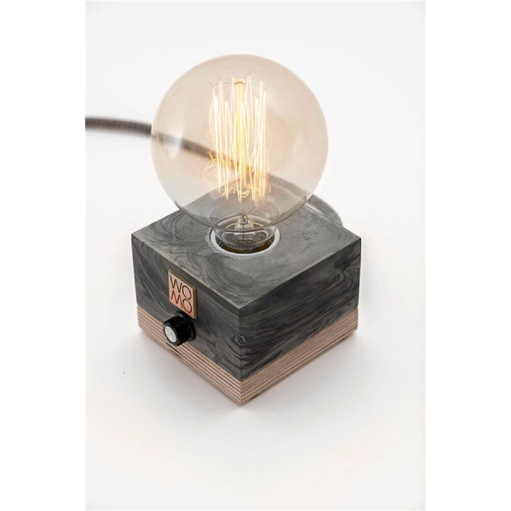 Rustic Bulb With Dimmer Concrete Table Lamp