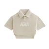 Kith Oversized Terry Letter Versatile Comfortable Short Sleeve Polo Shirt Kids Tops Khaki KHK030534-208