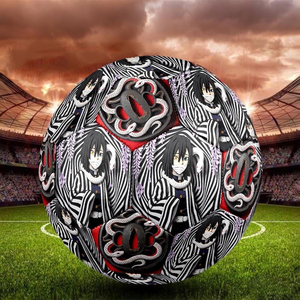 1pc Demon Slayer Kimetsu no Yaiba Football Soccer Ball Size 5 Indoor Soccer Ball Fashion Colorful Backyard Game -Great For Sports Fans Gift HE12