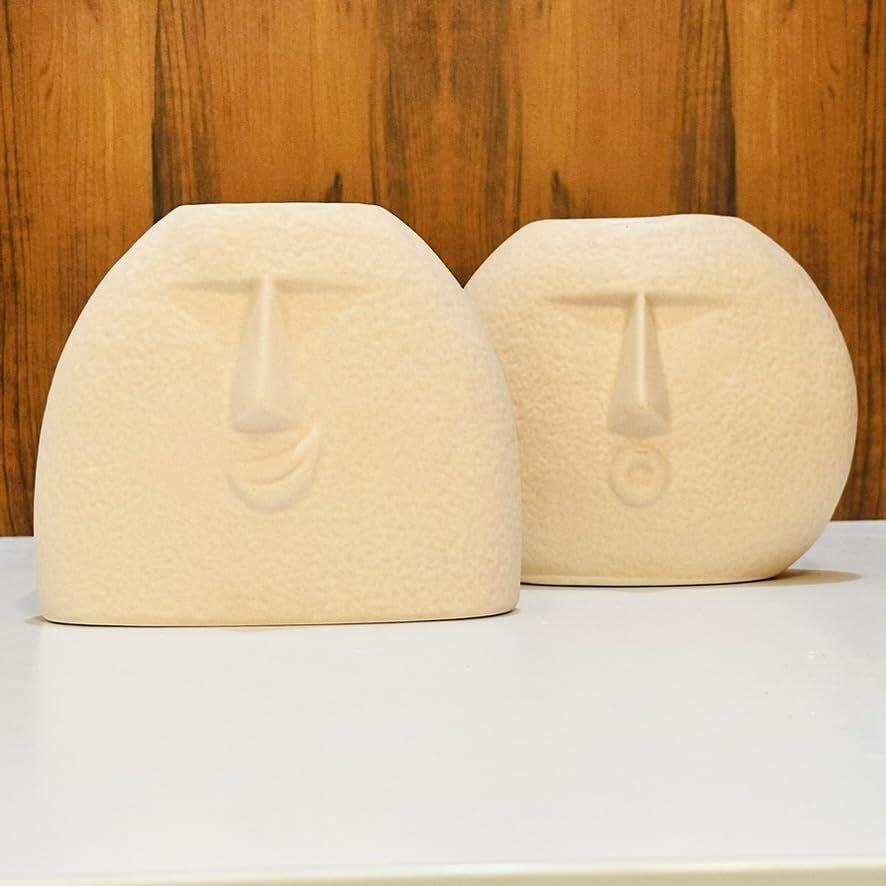 Современная декоративная керамическая ваза с дующим лицом для домашнего декора | Центральные элементы | Кухня | Офис или гостинаяКерамическая ваза для цветов