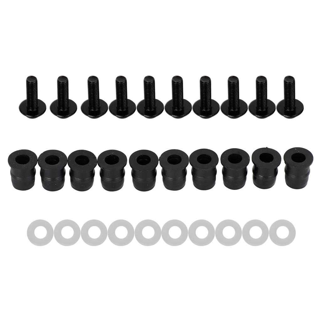 Motorcycle Wind Screen Shield Alu M5x16mm Screw Bolt Washers Kit Black 10 Pack
