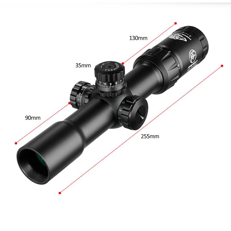FIRE WOLF 1.5-4X30 Jacht Tactische Optische Scope Met Rood Groen Lichtgevend Kruis Torentje Locking Scope Range Scope