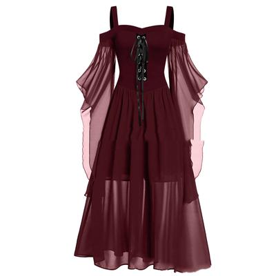 Длинное платье на подтяжках Хэллоуина «Ведьма» больших размеров с бретелями и свободное платье