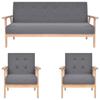 VidaXL 3-Piece Sofa Set Fabric Dark Grey