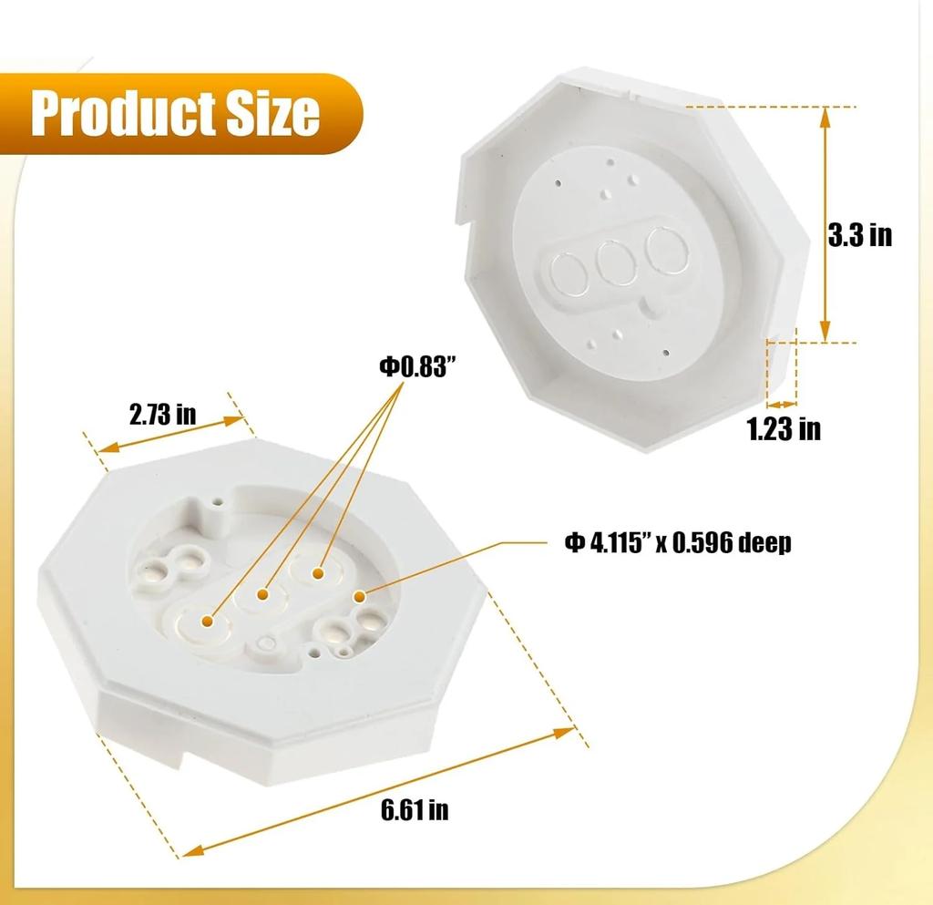 2sets Siding Mounting Block Vertical Siding Lamps Mounting Plate with Built-in Electrical Box Kit for 1/2 Inch Lap Double Siding