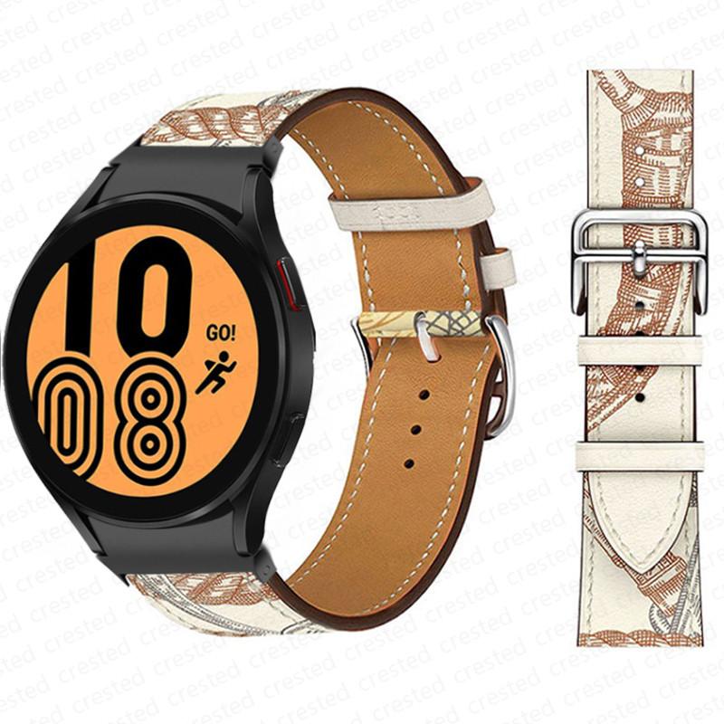 20mm Band For Samsung Galaxy Watch 6 4 classic/5 Pro 44mm 40mm 47mm 43mm 45 No Gaps Leather Bracelet Correa Galaxy Watch 6 Strap