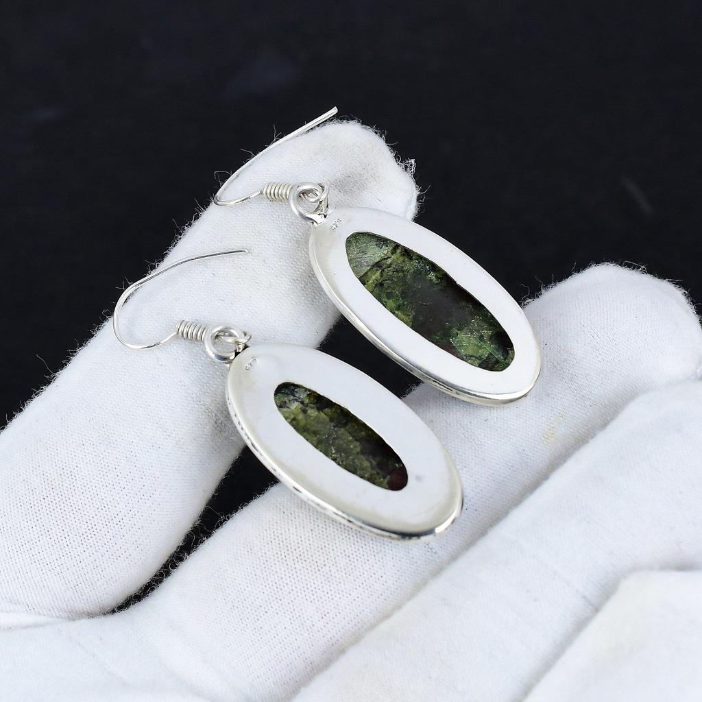 Natural Dragon Blood Jasper Antique Earrings 925 Sterling Silver Earring, Boho Silver Jewelry Dangle Earrings, Gifts For Birthday Gifts For Her