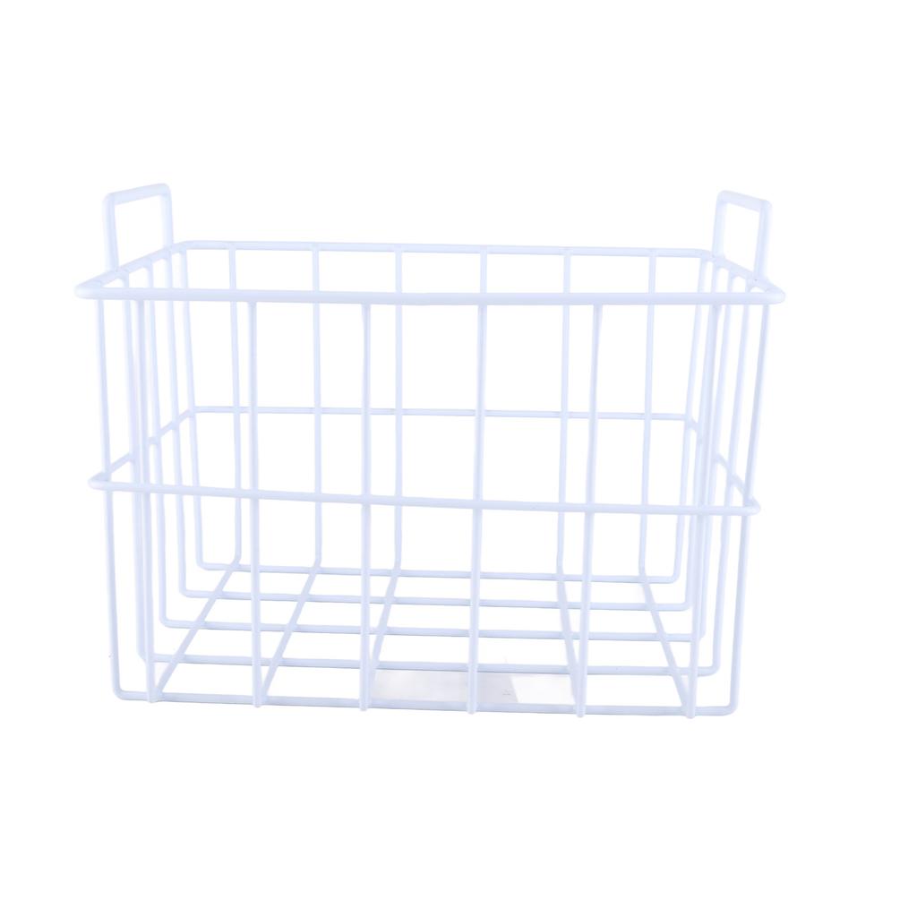 Fridge Freezer Basket Multipurpose Large Capacity Metal Wire Storage Basket for Refrigerator