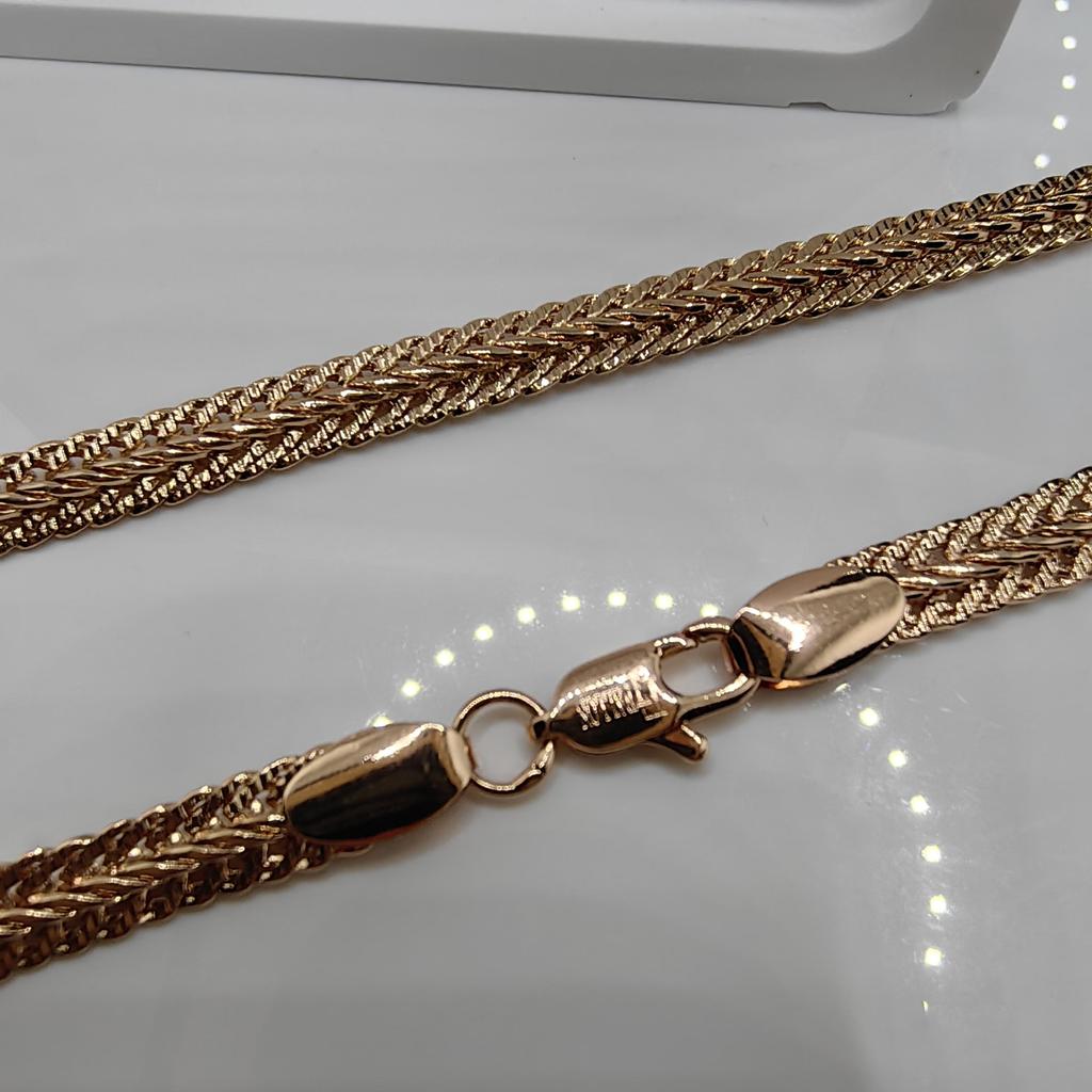 Браслет цвета розового золота для женщин и мужчин, итальянское ремесло, ручная работа, унисекс, длинная цепочка, подарки