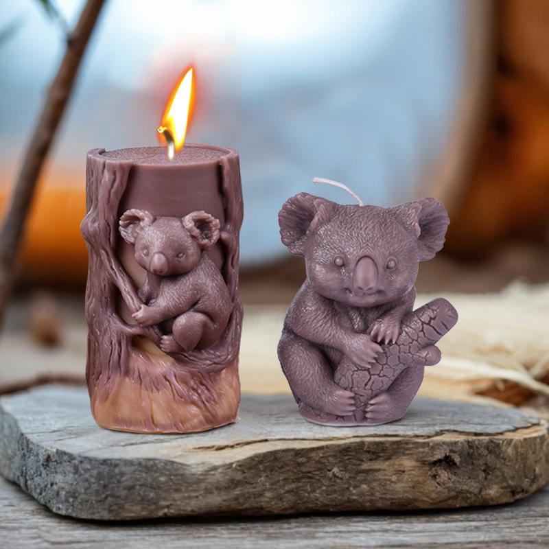 DIY Succulent Turtle Cylindrical Candle Silicone Mold Handmade Squirrel Relief Aromatherapy Gypsum Mold Desktop Decoration