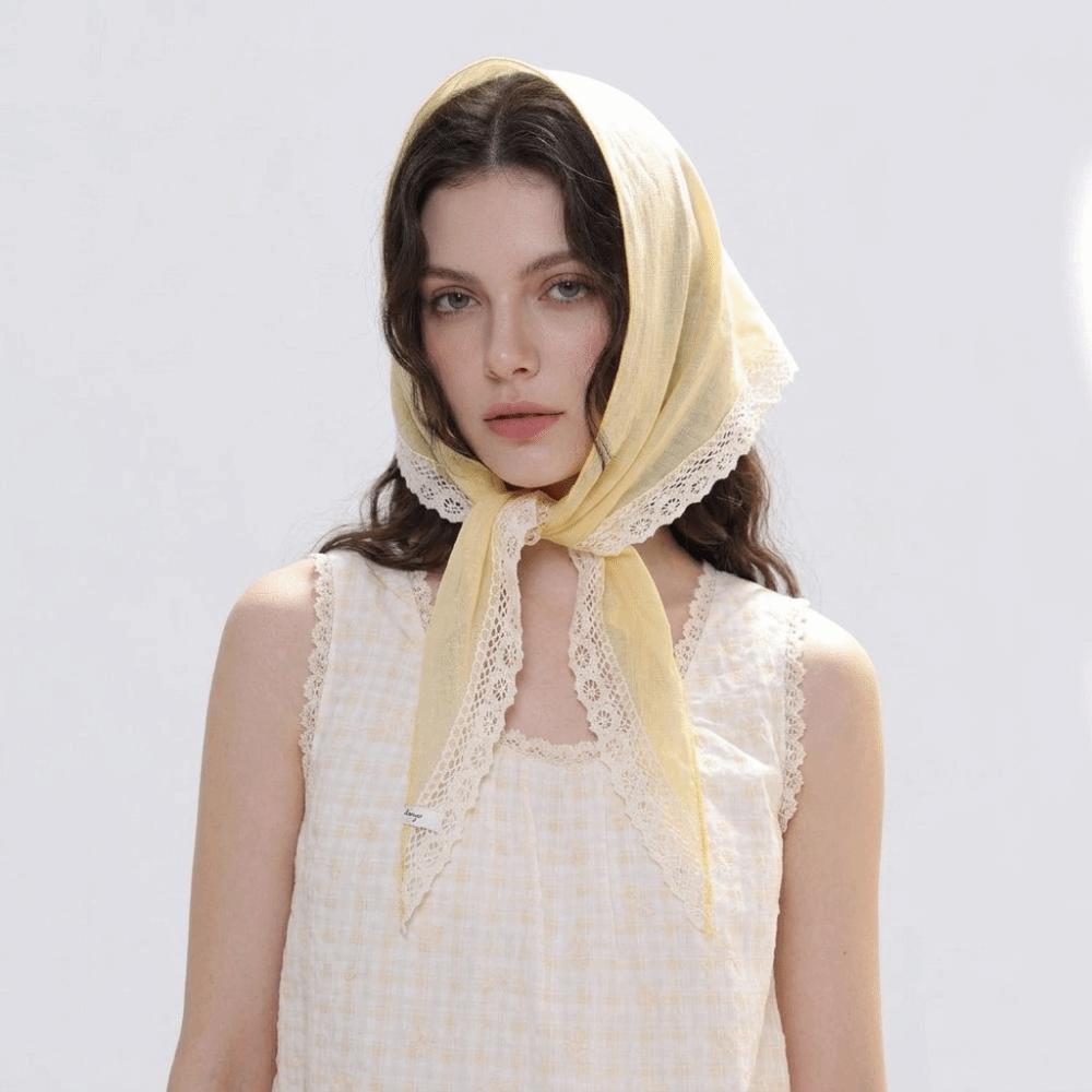 Solid Shawl Wrap Ramie Bandana New Neckerchief Women