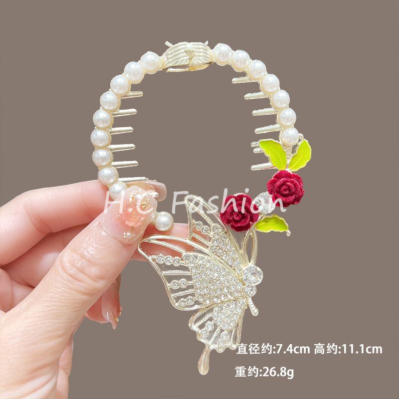 Vintage Lily of the Valley Tassel Hair Claw - Chinese Style Hair Clip for Bun & Half-Up Updo, Elegant Women's Hair Accessory