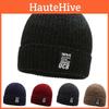 Knitted Color Solid Hat Letter Printing Beanie Caps Windproof Fashion Gifts