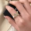Жемчужное Металлическое Кольцо Открытое Кольцо Бабочка Женское Французское Ретро Личность Простое Универсальное Темперамент Модное Кольцо Кольцо