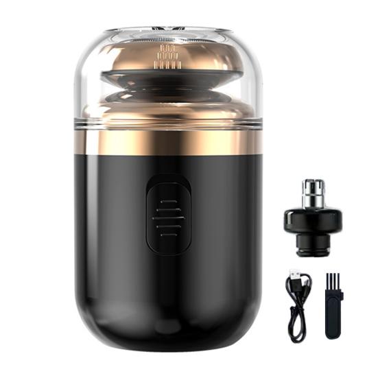 Мини-бритва Capsule 2-в-1 с электробритвой и триммером для носа, USB-зарядка, водонепроницаемый, для влажной и сухой бритья, портативный, для путешествий, для мужчин, для удаления волос на бороде