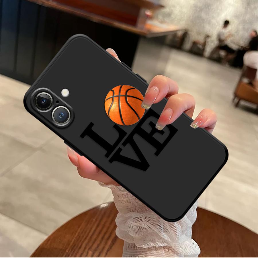 Чехол для iPhone XS Max 17Air 13 12 11 17 Pro Max XR 15 16 14 Plus 7 8 Черный Мягкий Чехол для Телефона Спорт Любовь Баскетбольная Текстура