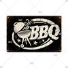 BBQ Vintage Tin Sign Plaque Barbecue Metal Plate Sign Wall Art Decoration Kitchen Man Cave Terrace Beach House Club Wall Decor