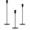 3Pcs Metal Black Candle Holders Candlesticks For Weddings, Home Decoration