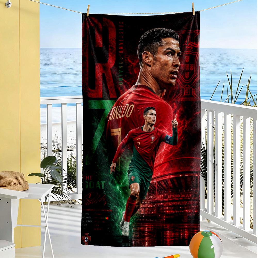 Ronaldo's Portugal Legacy Beach Towel High Absorbency & Quick-Dry Comfortable Lightweight Suitable for Swimming, Gym, Camping, Yoga Vacation