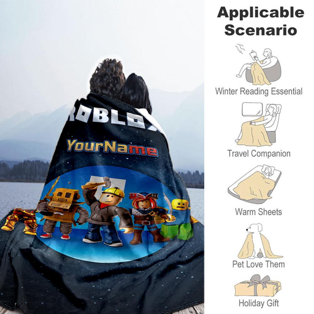 Roblox 482 Personalized Name Blanket Lightweight Personalized Blanket Warmthful Decor Throw For Living Room Office Chair Sofa Couch All-Season Use