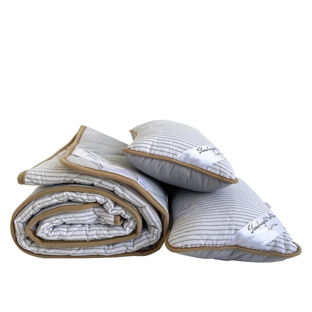Merino Wool Blanket Set + Pillow Goodnight.Store Gray All Season