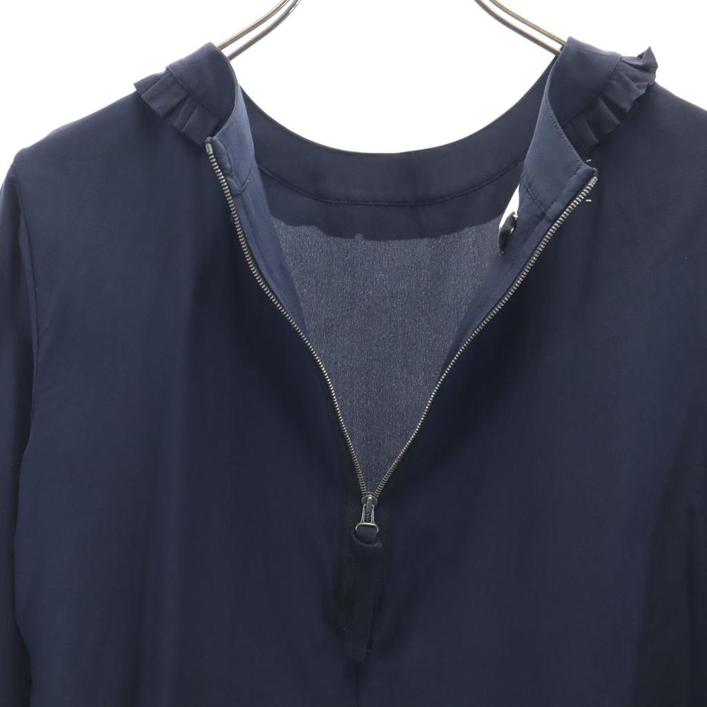 Marni Portuguese Silk Long Sleeve Blouse 38 Navy Shirt Women Used