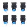25Pcs Push Button Switch Momentary Self Locking 16mm Square with Light Set Kit 12VGreen