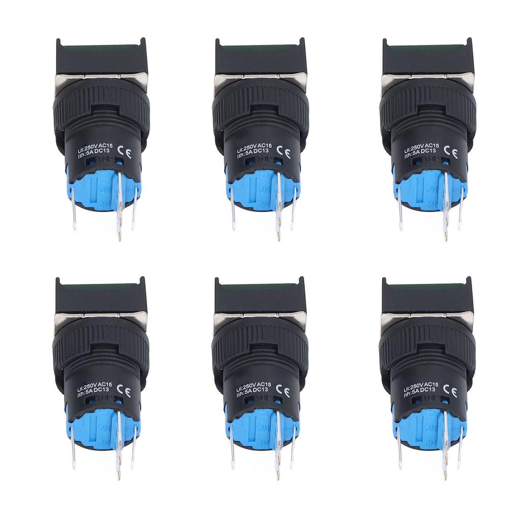 25Pcs Push Button Switch Momentary Self Locking 16mm Square with Light Set Kit 12VGreen