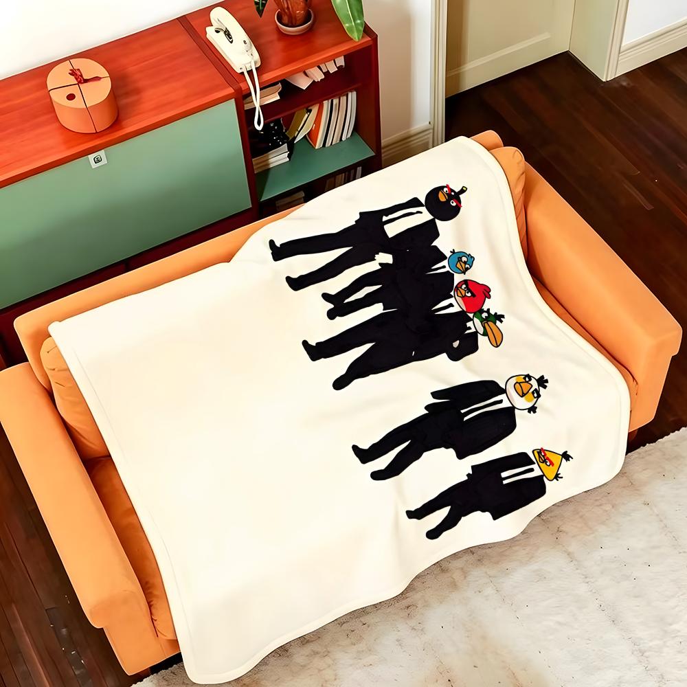 Game A-Angry B-Birds Throw Flannel Cozy Print Blanket, Portable, Durable Machine Washable Cute Cool