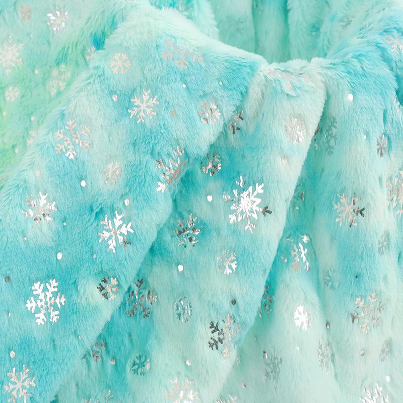 Ткань из бархата и плюша с мехом кролика Snowflake Tie-Dye для игрушек, багажа, обуви и шапок