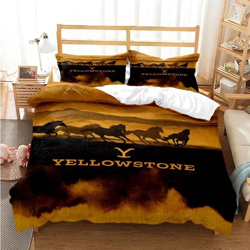 Постельное белье Yellowstone Fashion с цифровой печатью, комплект: пододеяльник, одеяло, кровать, односпальный, полуторный, двуспальный, королевский, молодежный, детский, для девочек, для мальчиков, подарок