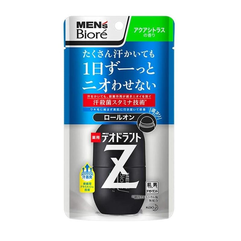 KAO Biore Men's Deodorant Z Roll-on мужской роликовый дезодорант с ароматом цитруса, 55 мл