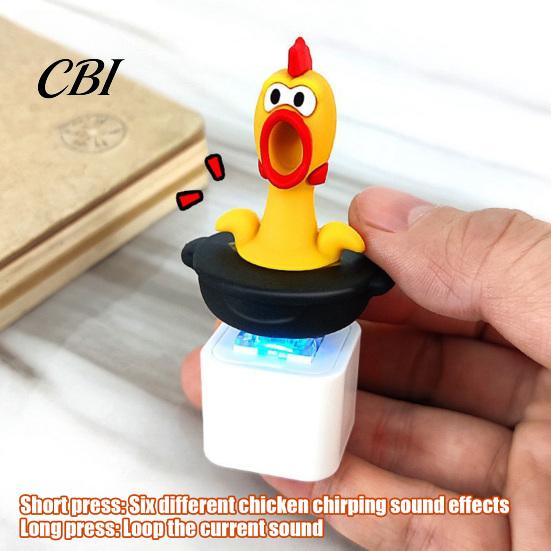 Decompression Keychain 1/2Pcs Seagull Mine Button Keychain, Rechargeable Fidget Clicker with Real Pocket-sized Stress Toy Sound & LED Light,
