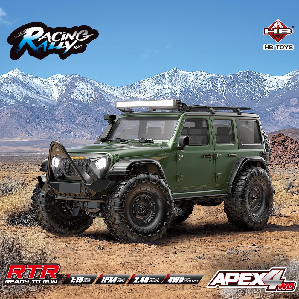 HB R1601 Радиоуправляемая машина 1:16 2.4G 4WD Внедорожные автомобили с дистанционным управлением со светодиодной подсветкой, грузовики-краулеры, модель транспортного средства для лазания, игрушки для детей и взрослых