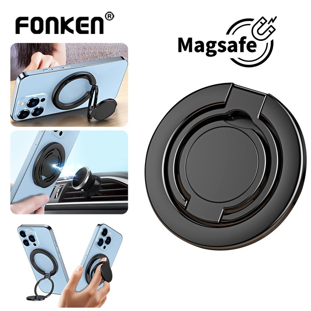 FONKEN MagSafe Phone Magnetic Finger Ring Holder for iPhone 13 14 15 Adhesive Phone Stand Grip Mount Smartphone Accessories