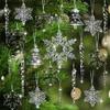 Christmas Acrylic Ornaments Set Snowflake Icicle Bell Tree Designs Hanging Decorations For Christmas Tree Window Holiday Party