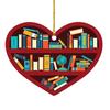 Heart Shaped Christmas Ornament Acrylic Bookshelf Xmas Tree Hanging Decorations 2D Flat