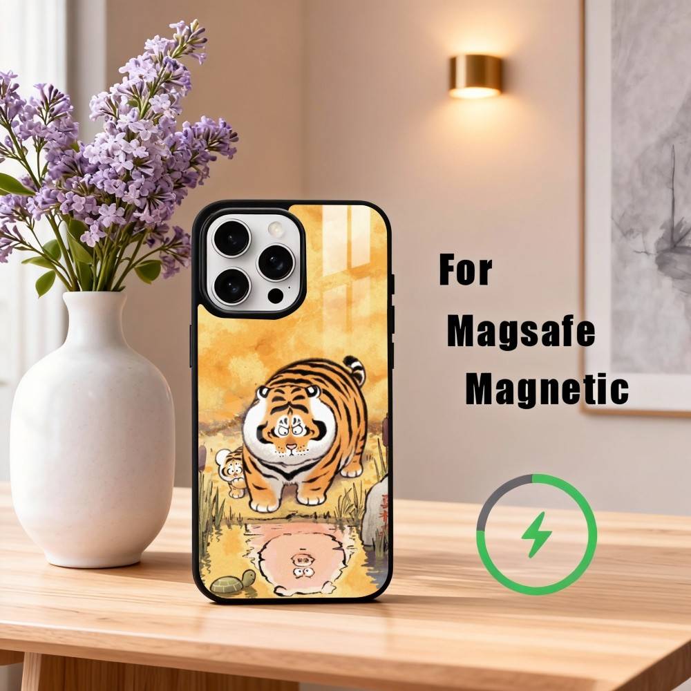 Чехол для телефона F-Fat Tiger для iPhone 17, 16, 15, 14, 13, 12, 11 Plus, Pro Max Магнитный для беспроводной зарядки Magsafe