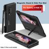 Ultra Thin Matte Case For Samsung Galaxy Z Fold 3 Z Fold 4 5g Case Magnetic Holder Side Pen Slot Phone Cover Fundas (No S Pen )