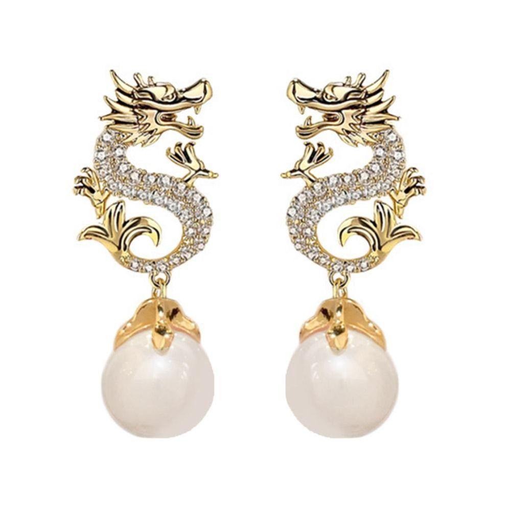 Висячие серьги с драконом зодиака, новогодние серьги китайского зодиака, висячие серьги с драконом из бисера, женские серьги