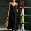 Макси-платье с V-образным вырезом на тонких бретельках 2026 - Повседневное однотонное летнее модное
